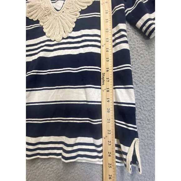 J Crew Women’s Short Sleeve Striped Short Small  Blue White T Shirt - Picture 3 of 7
